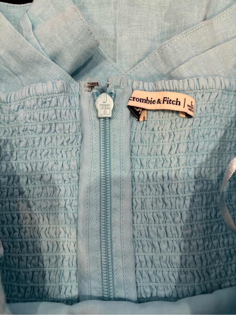 Abercrombie & Fitch Light Aqua Wrap High-Low Skirt - Picture 6 of 7